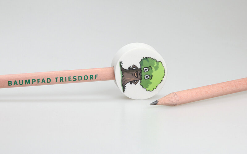 round eraser on natural pencil