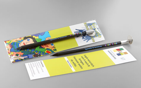 Magnet Bleistift mit Metallplättchen in Verpackung mit Nebenwirkungen