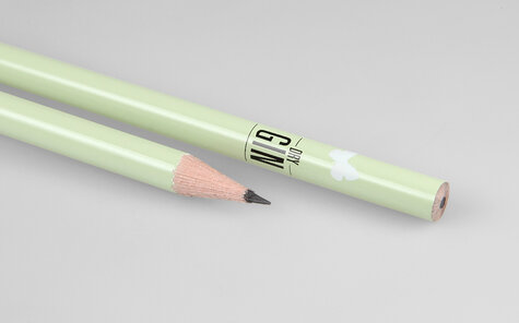 lackierter runder Bleistift mit zweifarbigem Druck