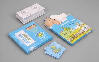 Memo Set mit 6 Buntstiften und individuellen Memo Karten