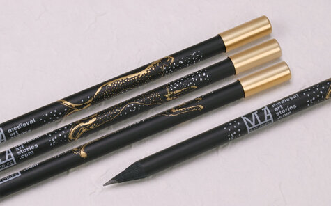 magnetic pencils with two colored print and golden metal cap