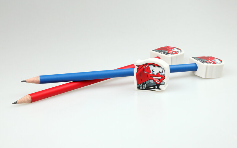 eraser in the shape of a train