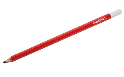rot lackierter 6-eckiger XXL Stift, Bedruckt und mit Tauchkappe