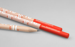 round natural pencil with long lacquered cap 