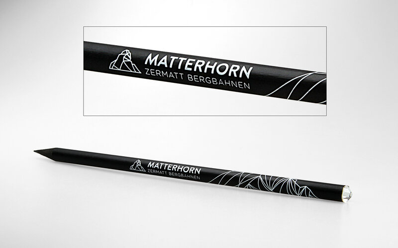 white imprint on black penci with Crystal 