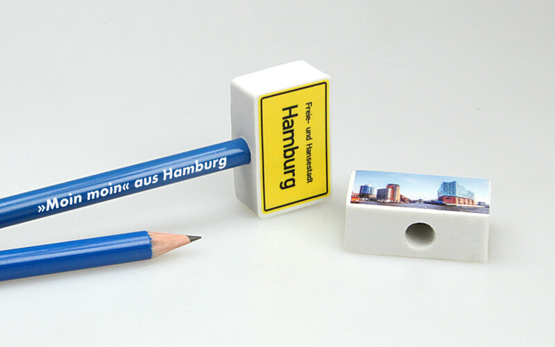 eraser topper rectangle with two side imprint