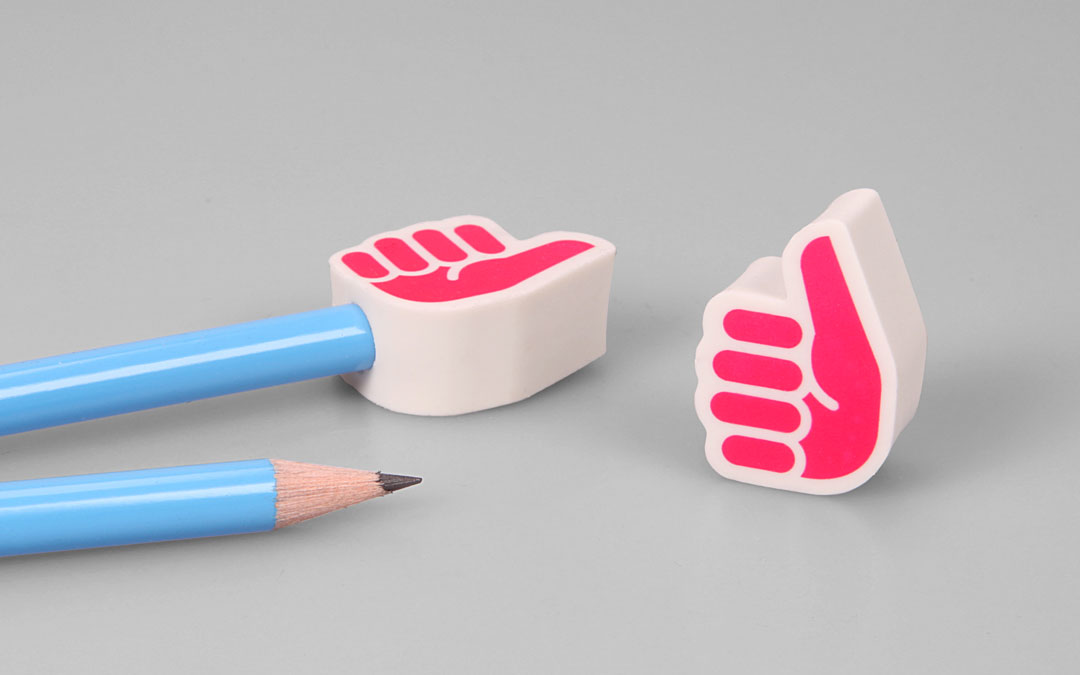 eraser pencil topper in individual shape