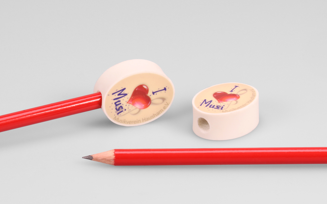 oval eraser pencil topper mit music motiv